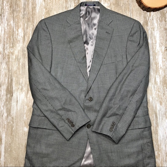 {Hart Schaffner Marx} Houndstooth Wool Blazer - Picture 6 of 12